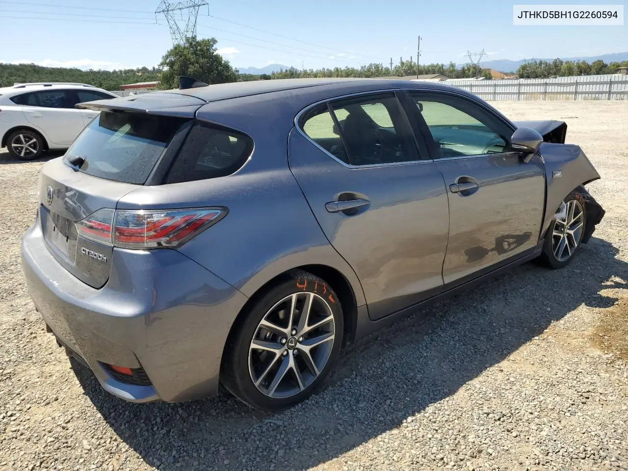 2016 Lexus Ct 200 VIN: JTHKD5BH1G2260594 Lot: 62302465