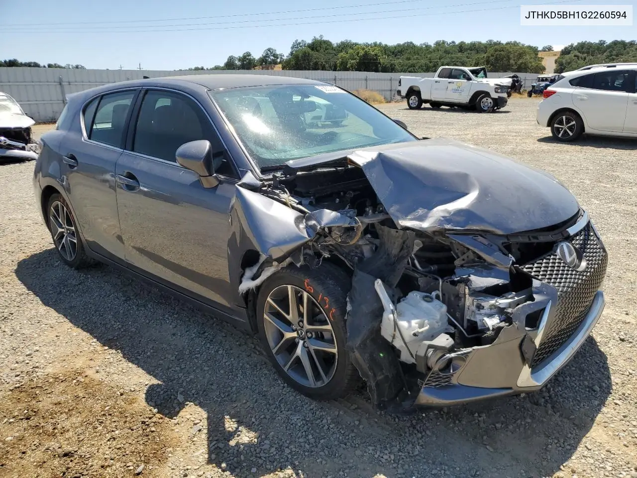 2016 Lexus Ct 200 VIN: JTHKD5BH1G2260594 Lot: 62302465