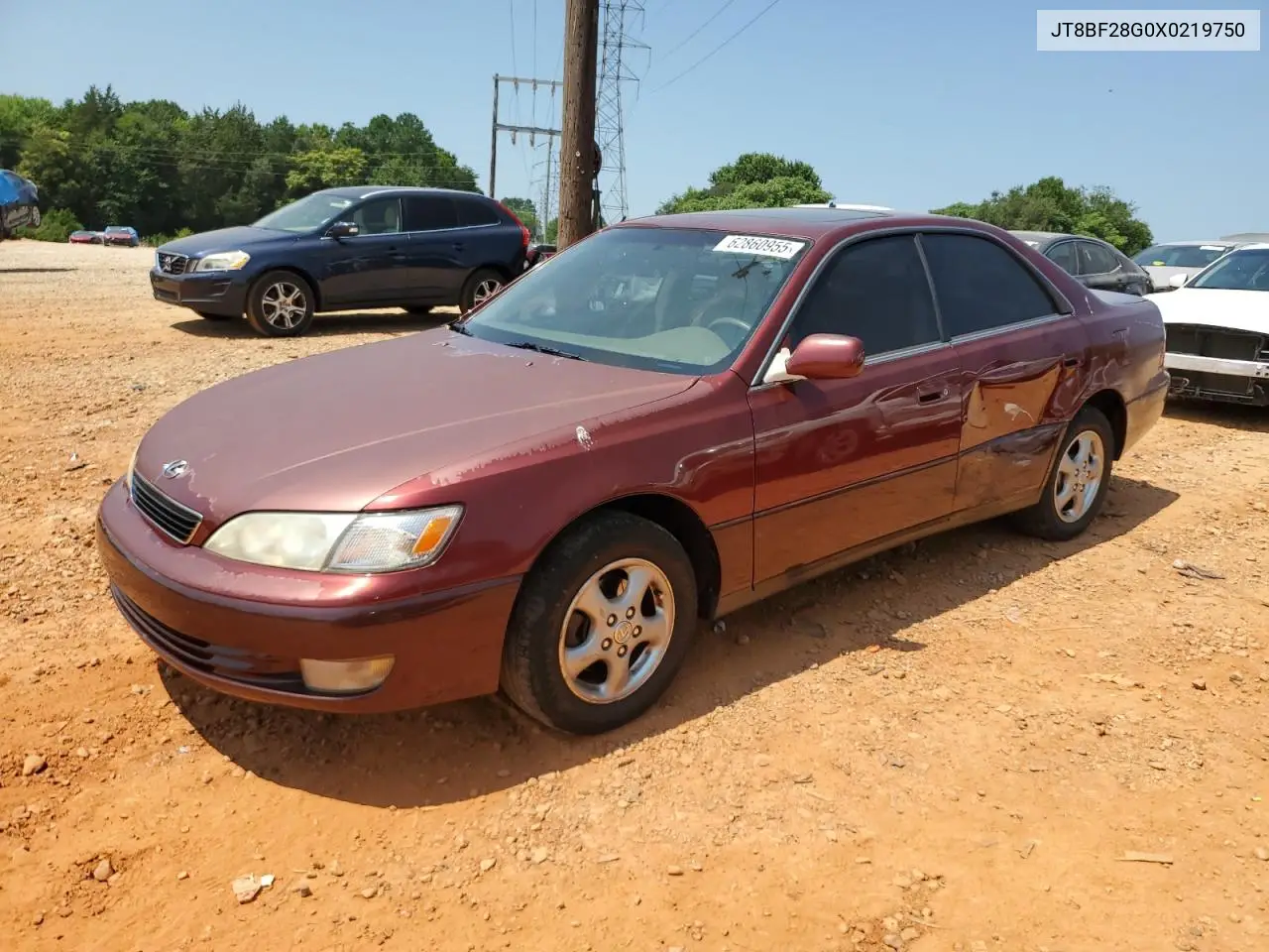 1999 Lexus Es 300 VIN: JT8BF28G0X0219750 Lot: 62860955