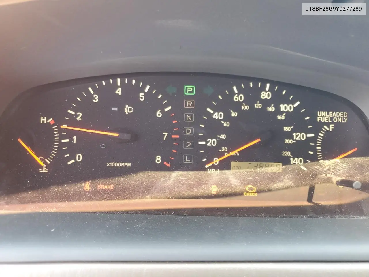 2000 Lexus Es 300 VIN: JT8BF28G9Y0277289 Lot: 55092435