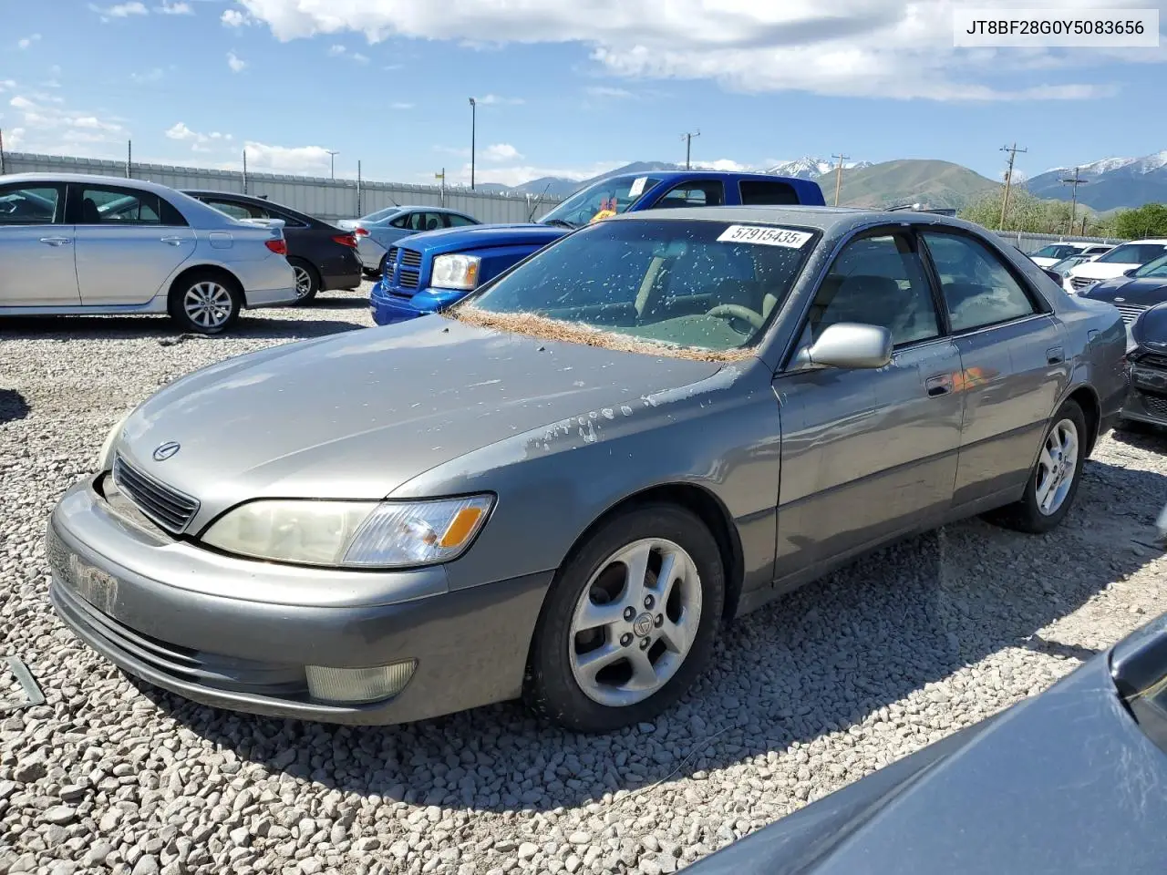 2000 Lexus Es 300 VIN: JT8BF28G0Y5083656 Lot: 57915435