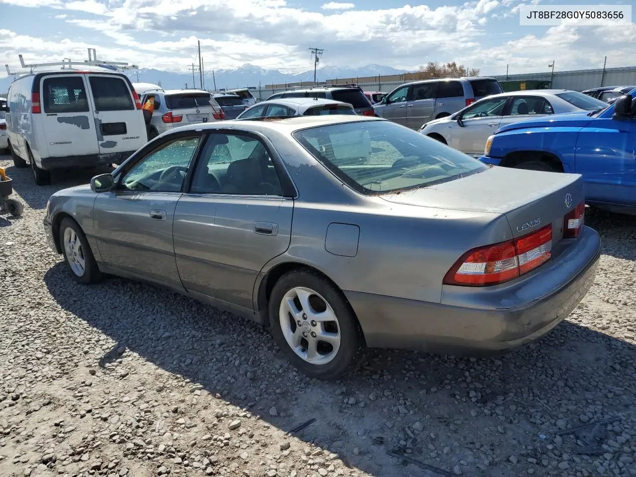 2000 Lexus Es 300 VIN: JT8BF28G0Y5083656 Lot: 57915435