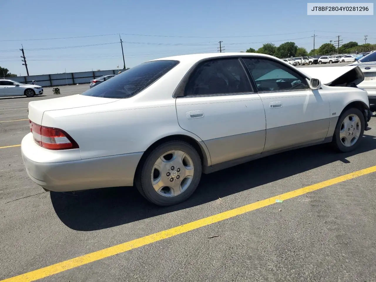2000 Lexus Es 300 VIN: JT8BF28G4Y0281296 Lot: 61225665