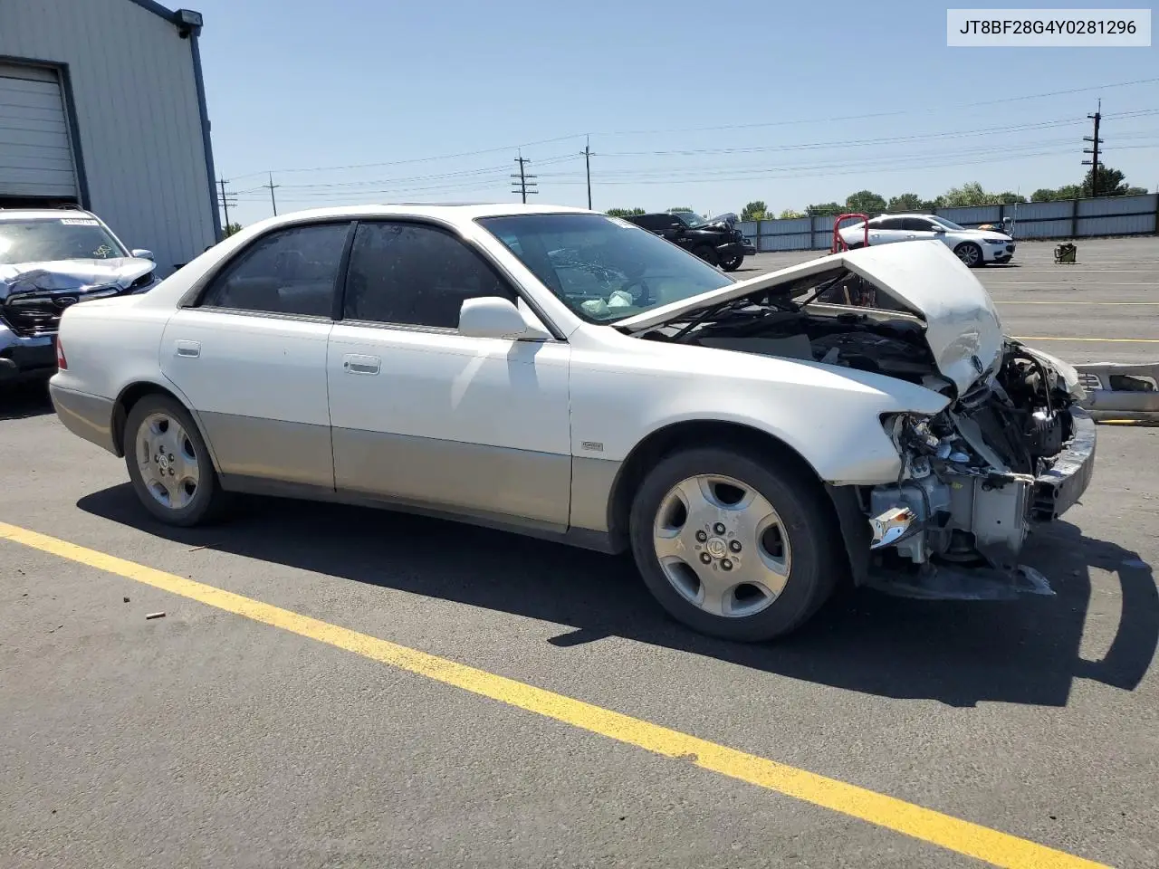 2000 Lexus Es 300 VIN: JT8BF28G4Y0281296 Lot: 61225665