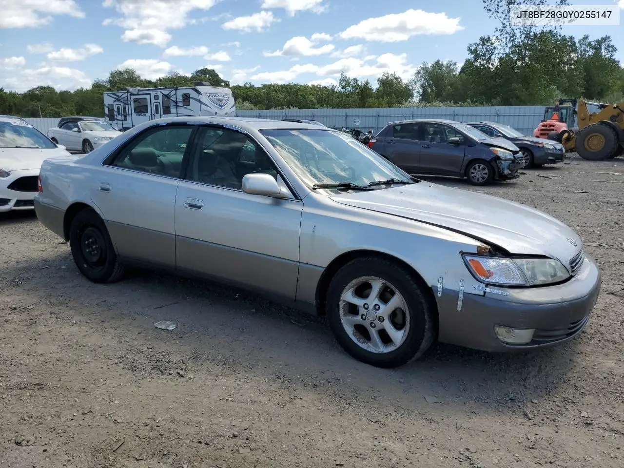 2000 Lexus Es 300 VIN: JT8BF28G0Y0255147 Lot: 61464825
