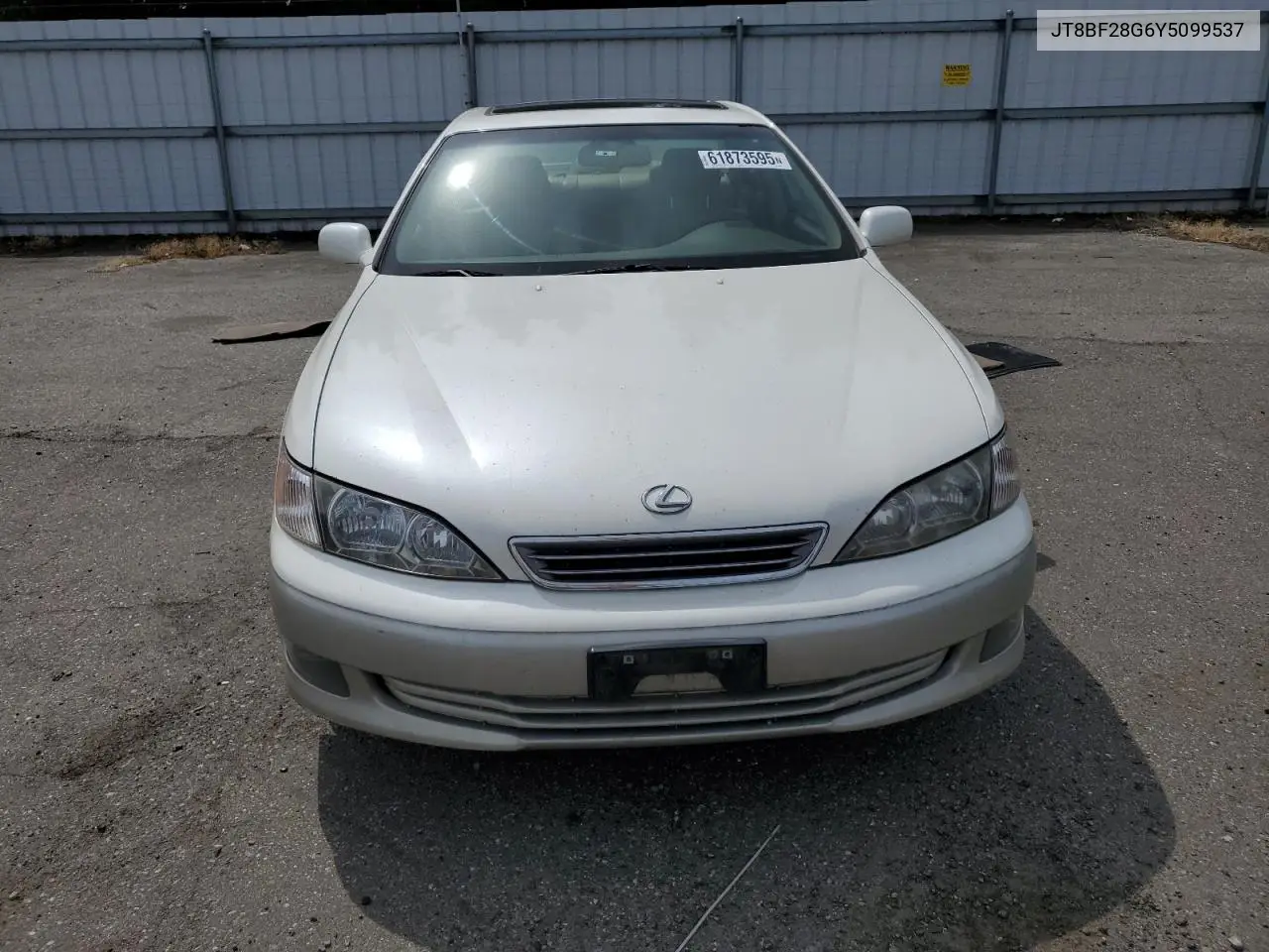 2000 Lexus Es 300 VIN: JT8BF28G6Y5099537 Lot: 61873595