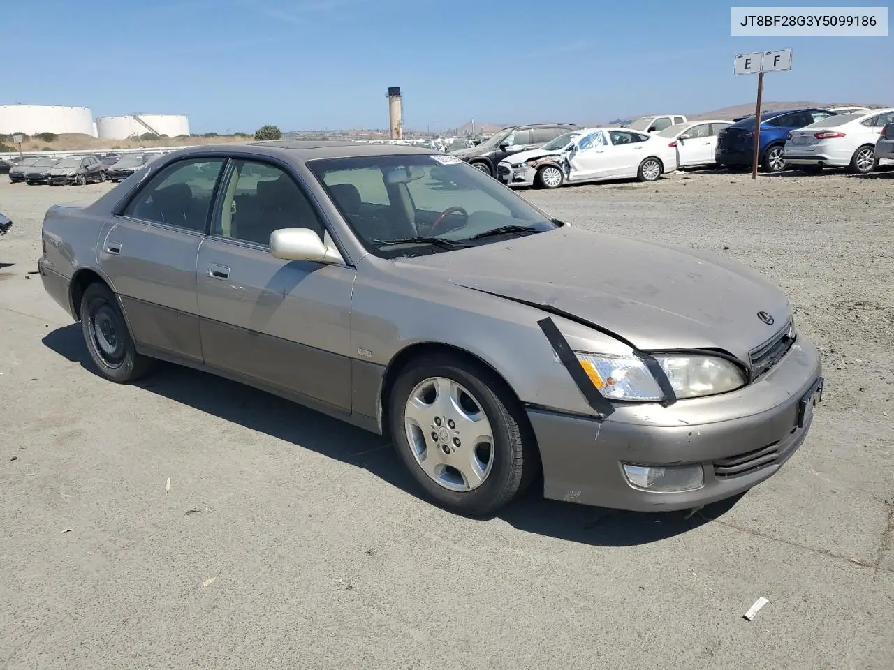 2000 Lexus Es 300 VIN: JT8BF28G3Y5099186 Lot: 62614285
