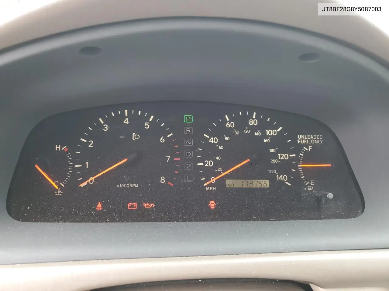 2000 Lexus Es 300 VIN: JT8BF28G8Y5087003 Lot: 62896015