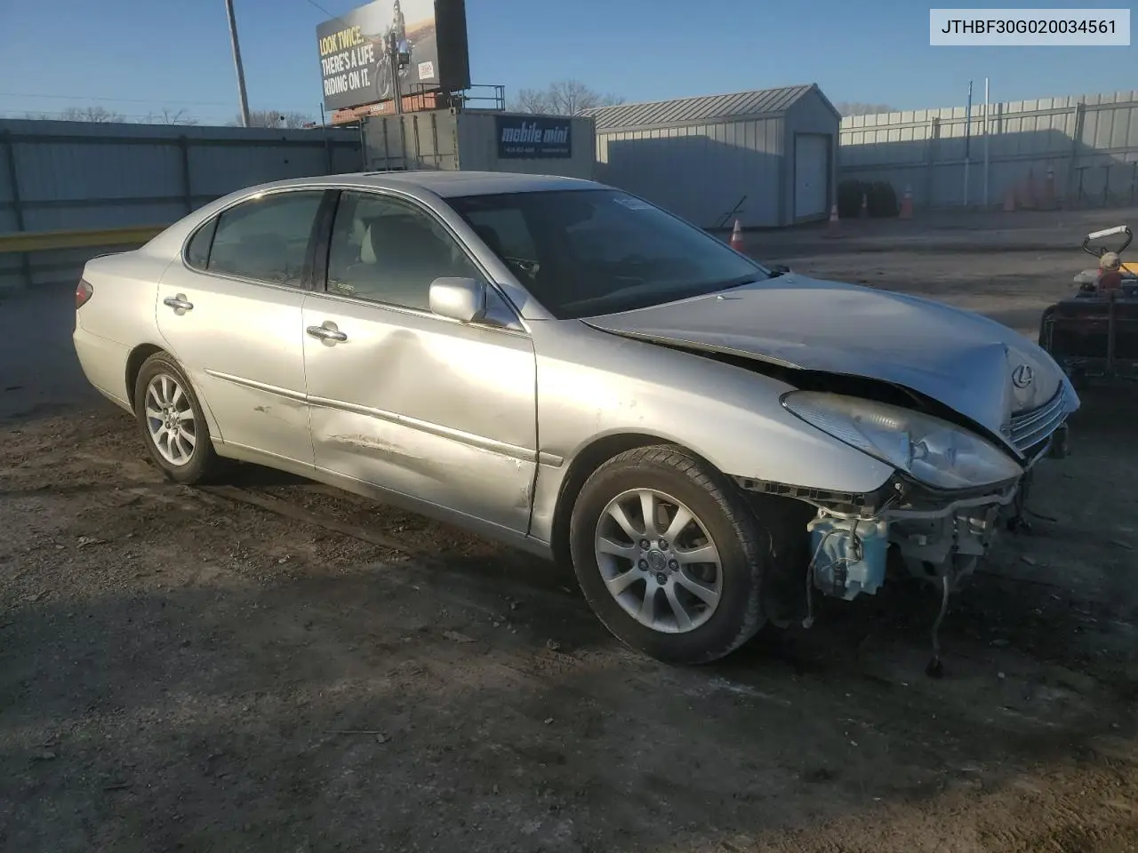 2002 Lexus Es 300 VIN: JTHBF30G020034561 Lot: 86545754