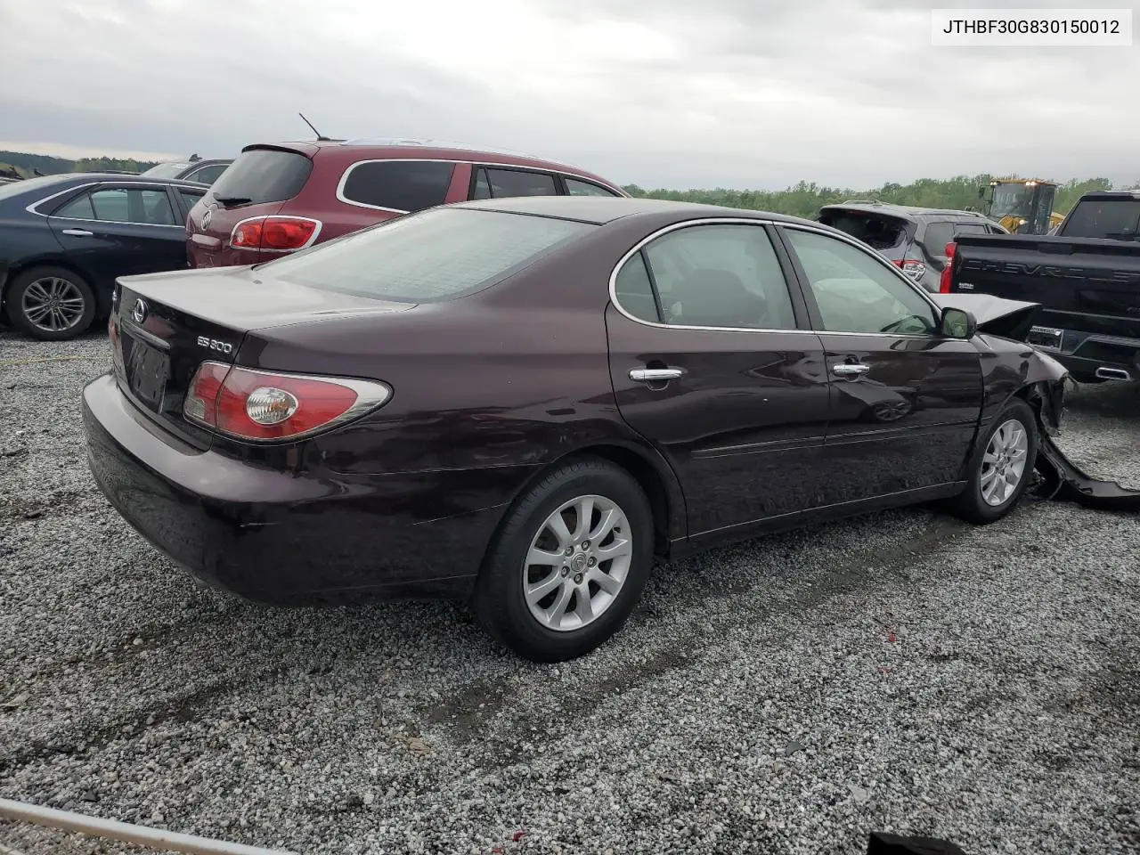 2003 Lexus Es 300 VIN: JTHBF30G830150012 Lot: 52302405