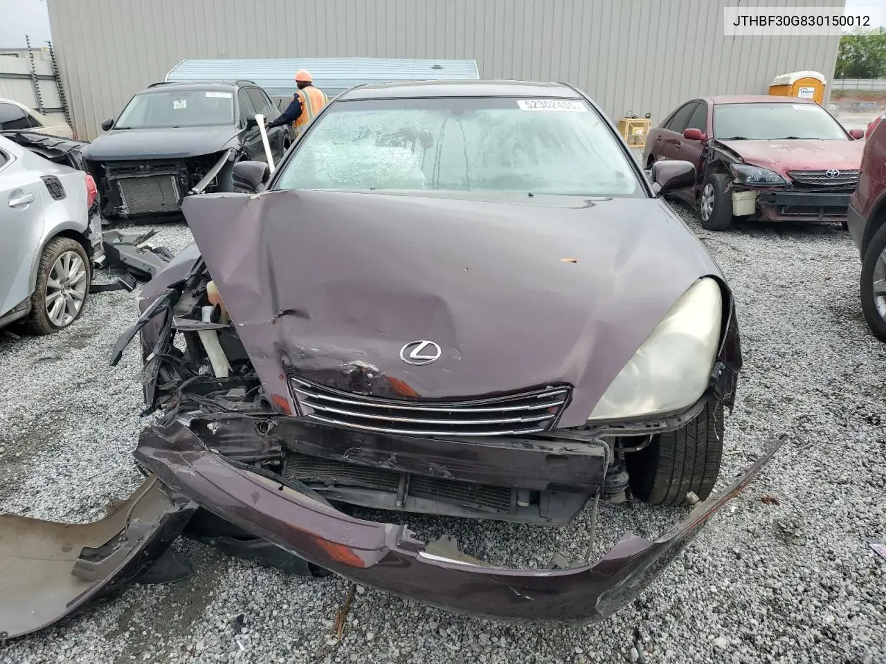 2003 Lexus Es 300 VIN: JTHBF30G830150012 Lot: 52302405