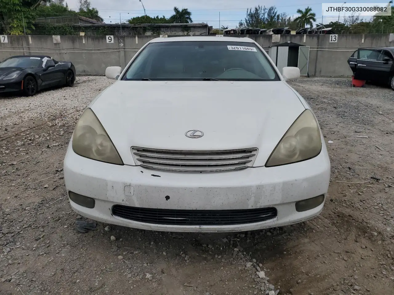 2003 Lexus Es 300 VIN: JTHBF30G330088082 Lot: 52611885