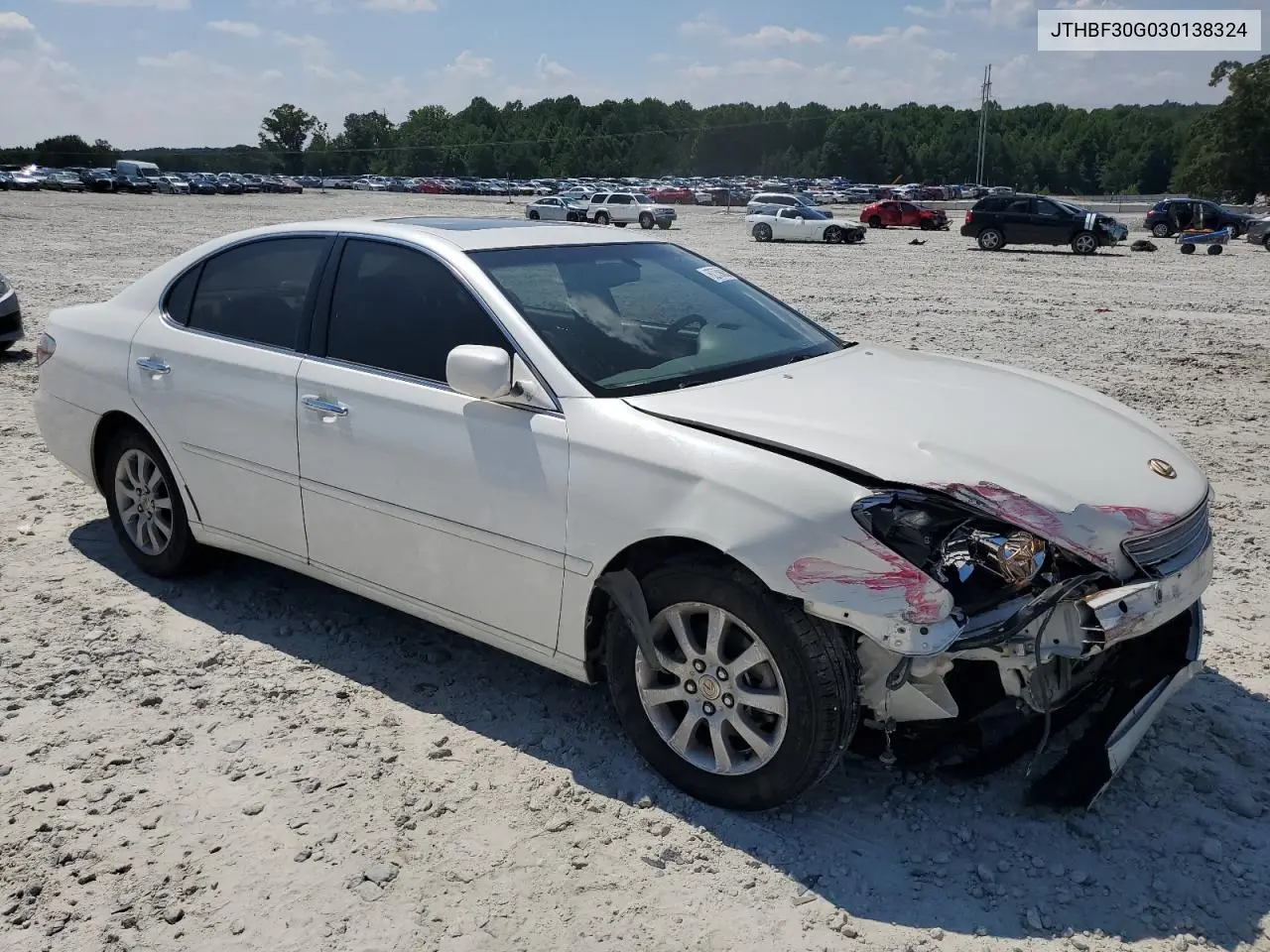 2003 Lexus Es 300 VIN: JTHBF30G030138324 Lot: 62759025