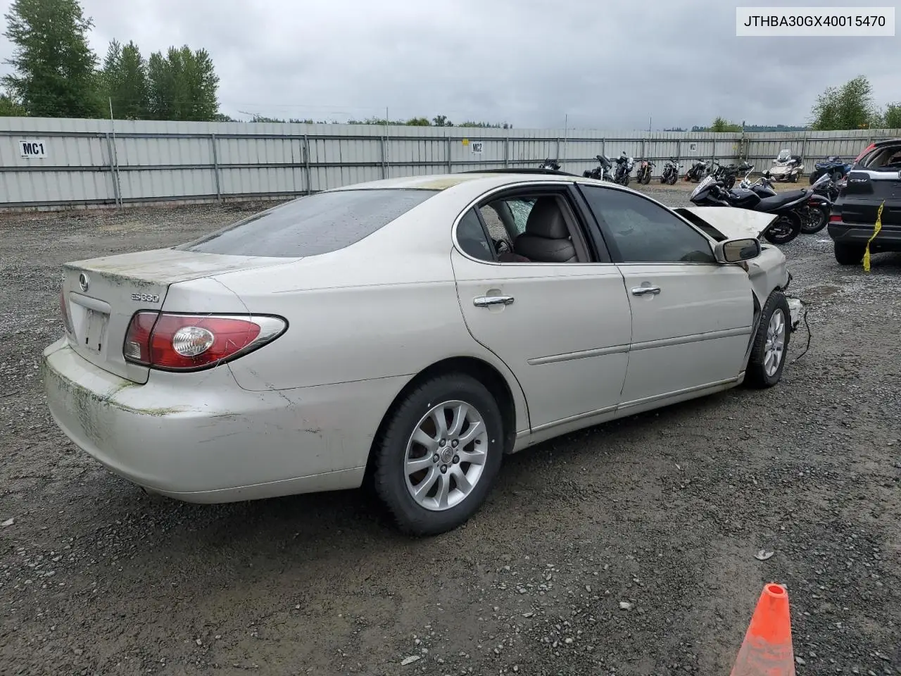 2004 Lexus Es 330 VIN: JTHBA30GX40015470 Lot: 57114605