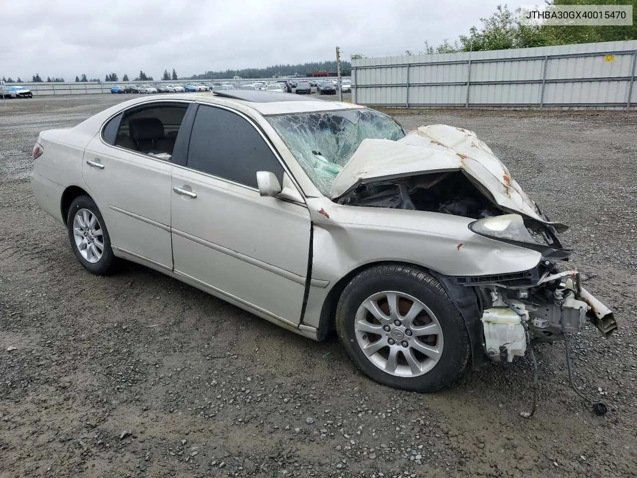 2004 Lexus Es 330 VIN: JTHBA30GX40015470 Lot: 57114605