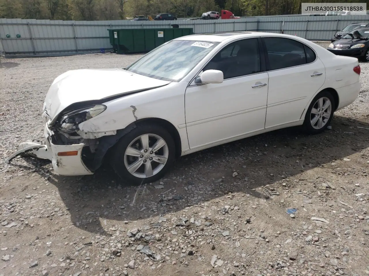 2005 Lexus Es 330 VIN: JTHBA30G155118538 Lot: 51164825