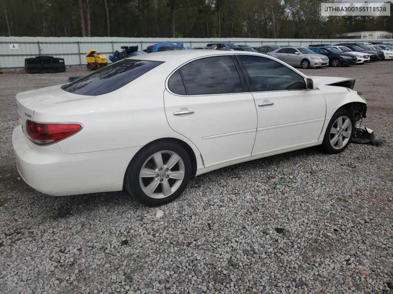 2005 Lexus Es 330 VIN: JTHBA30G155118538 Lot: 51164825