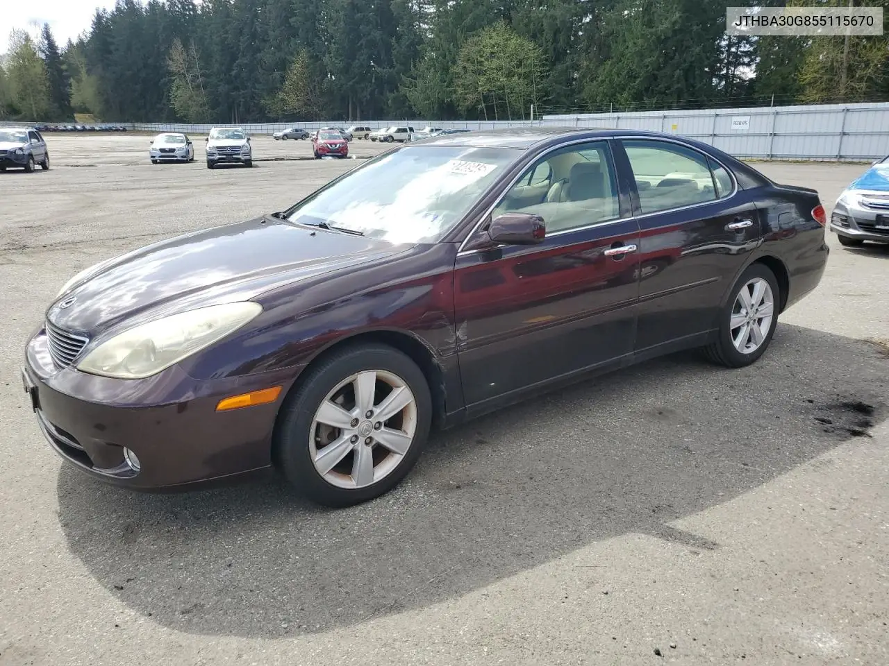 2005 Lexus Es 330 VIN: JTHBA30G855115670 Lot: 52748945