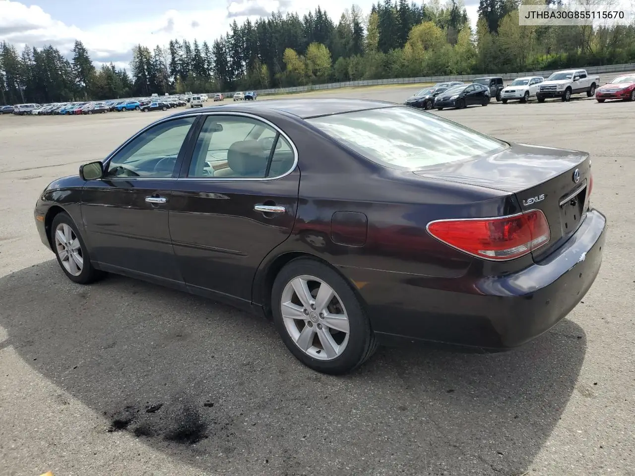 2005 Lexus Es 330 VIN: JTHBA30G855115670 Lot: 52748945