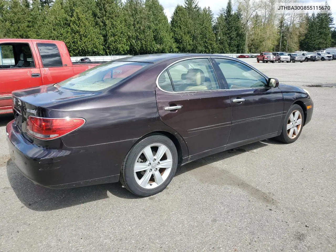 2005 Lexus Es 330 VIN: JTHBA30G855115670 Lot: 52748945