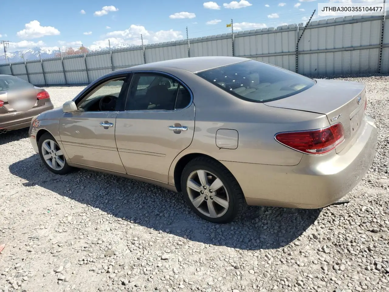 2005 Lexus Es 330 VIN: JTHBA30G355104477 Lot: 55999805