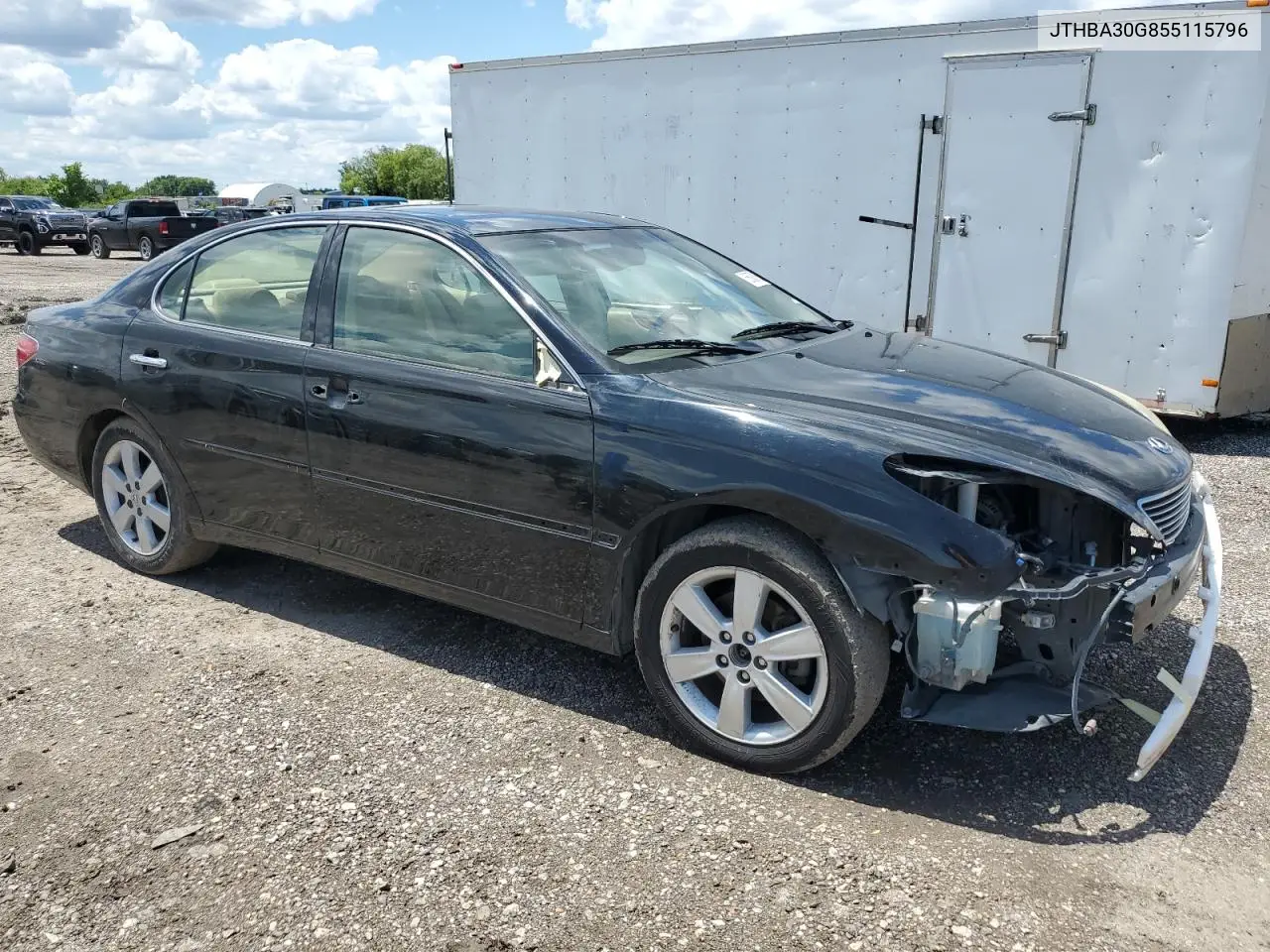 2005 Lexus Es 330 VIN: JTHBA30G855115796 Lot: 56003165