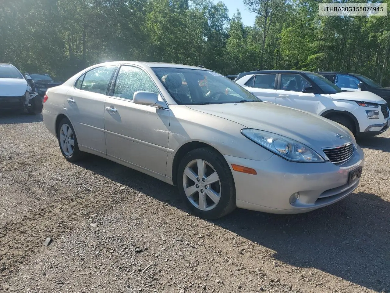 2005 Lexus Es 330 VIN: JTHBA30G155074945 Lot: 62815505