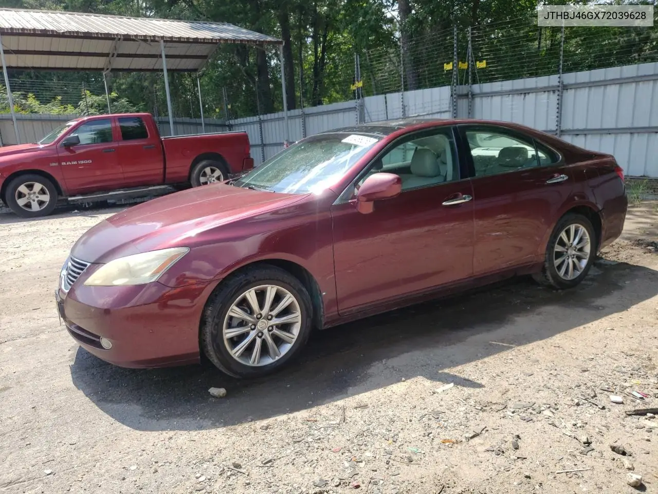 2007 Lexus Es 350 VIN: JTHBJ46GX72039628 Lot: 62488265