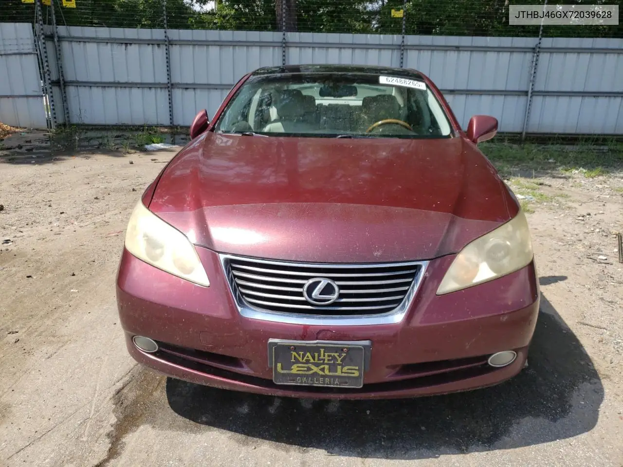 2007 Lexus Es 350 VIN: JTHBJ46GX72039628 Lot: 62488265