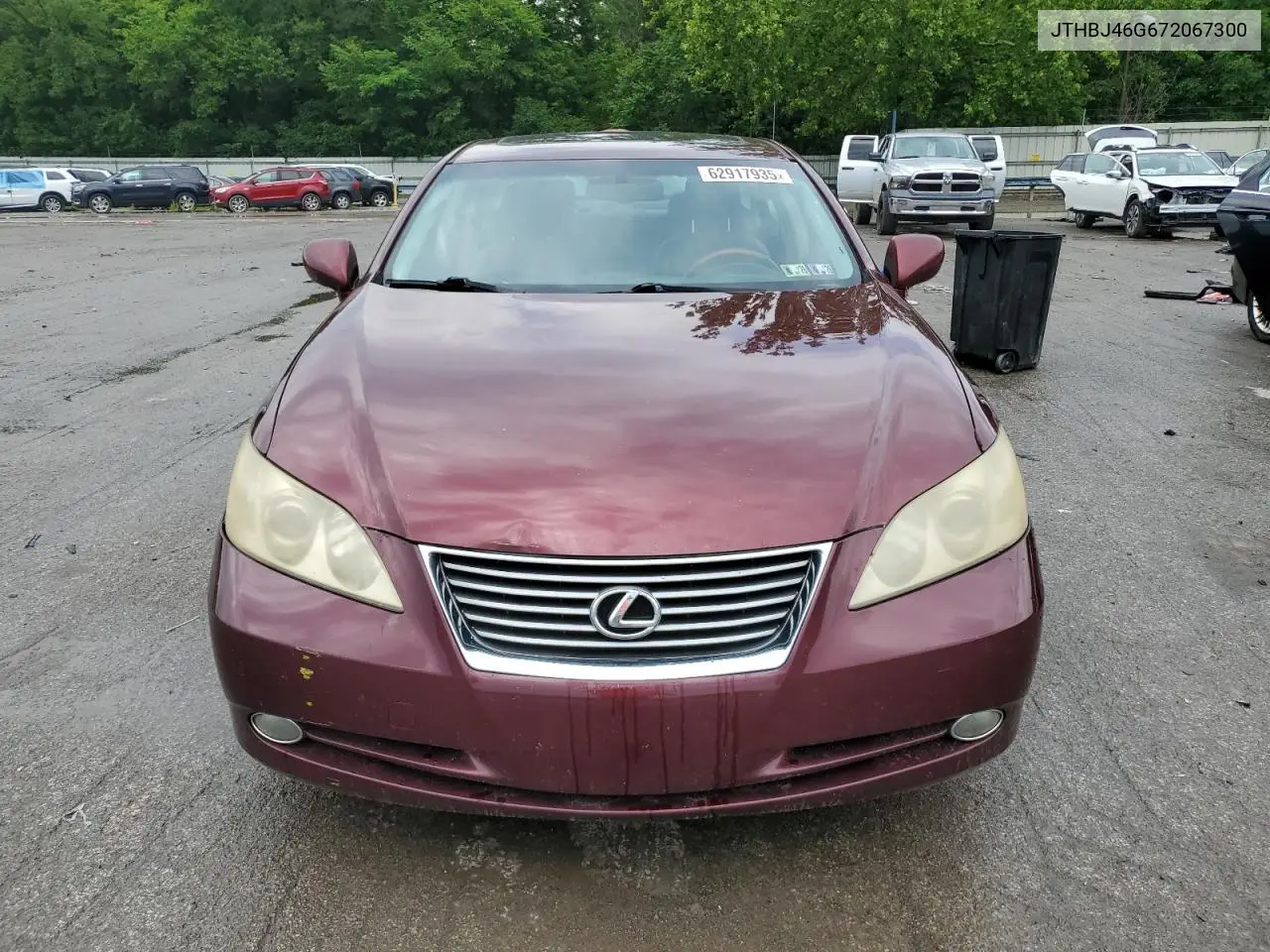 2007 Lexus Es 350 VIN: JTHBJ46G672067300 Lot: 62917935