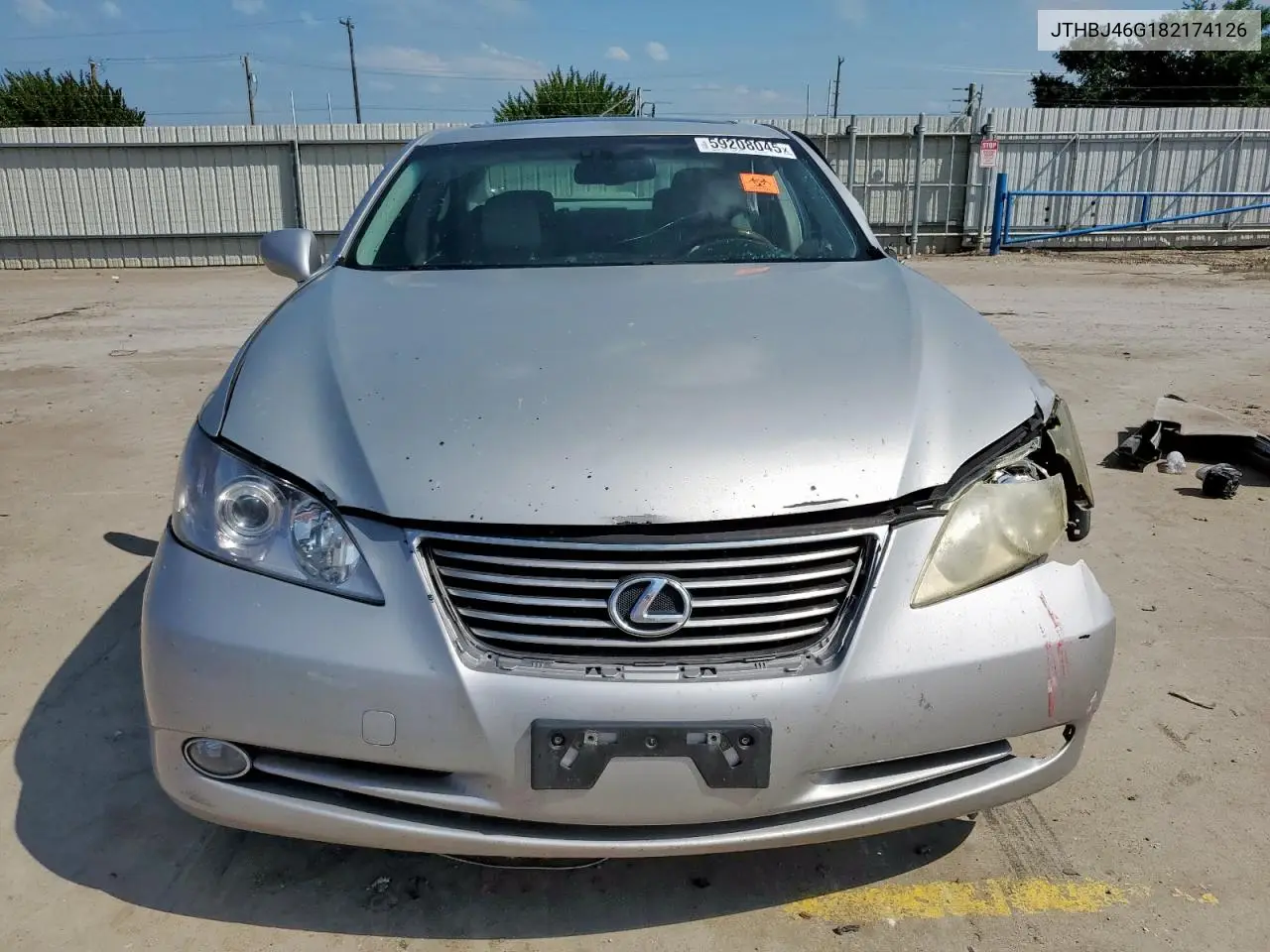2008 Lexus Es 350 VIN: JTHBJ46G182174126 Lot: 59208045