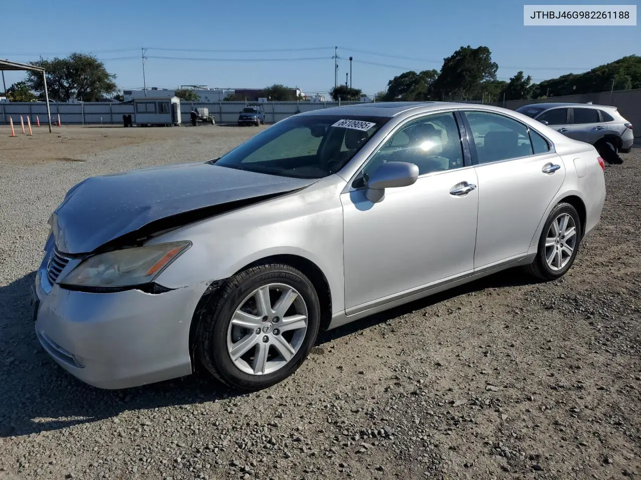 2008 Lexus Es 350 VIN: JTHBJ46G982261188 Lot: 66109095