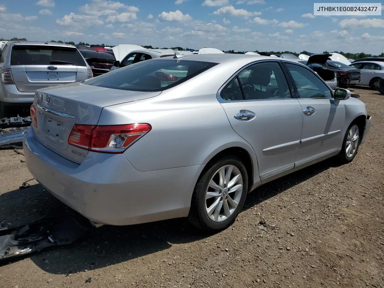2011 Lexus Es 350 VIN: JTHBK1EG0B2432477 Lot: 62868775