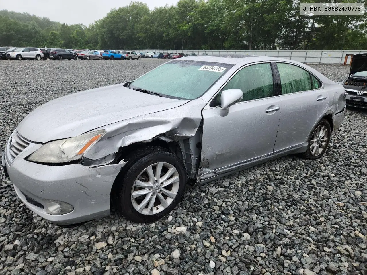 2011 Lexus Es 350 VIN: JTHBK1EG6B2470778 Lot: 63034755