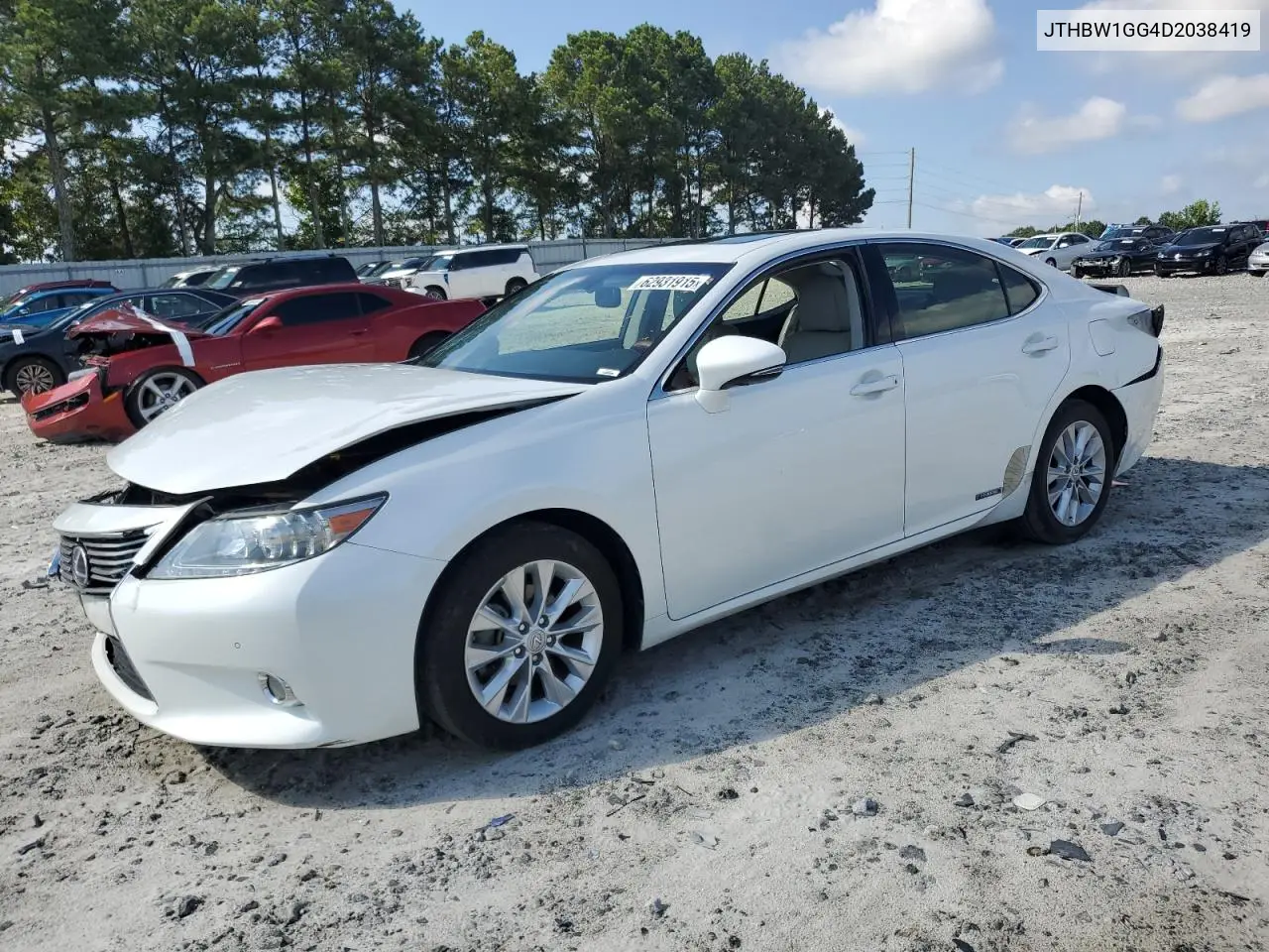 2013 Lexus Es 300H VIN: JTHBW1GG4D2038419 Lot: 62931915
