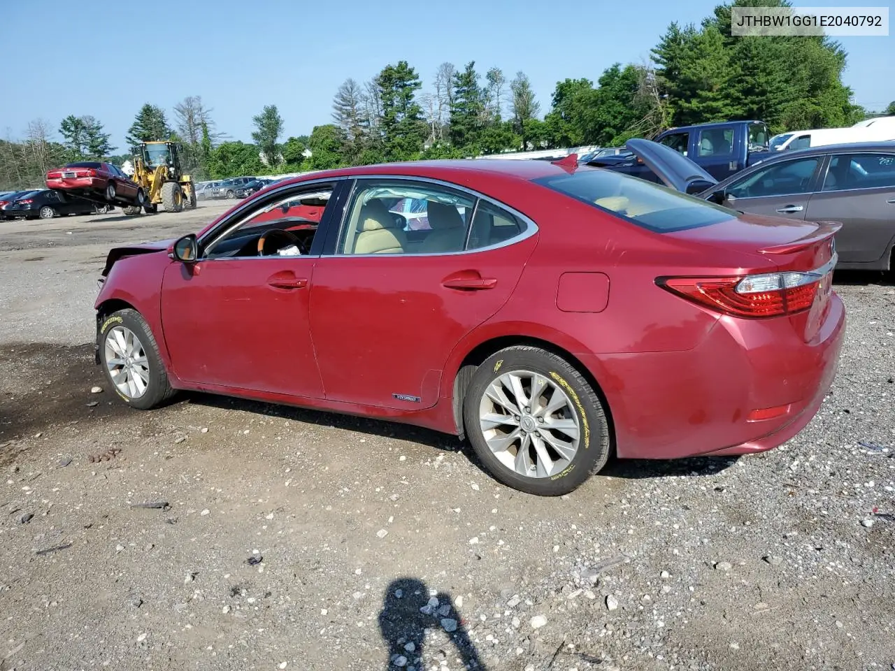 2014 Lexus Es 300H VIN: JTHBW1GG1E2040792 Lot: 62398385