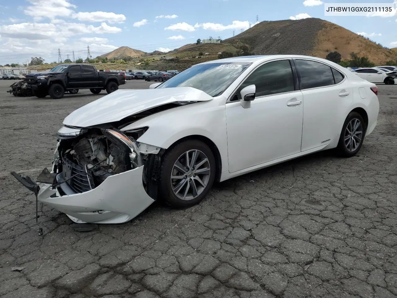 2016 Lexus Es 300H VIN: JTHBW1GGXG2111135 Lot: 57091375