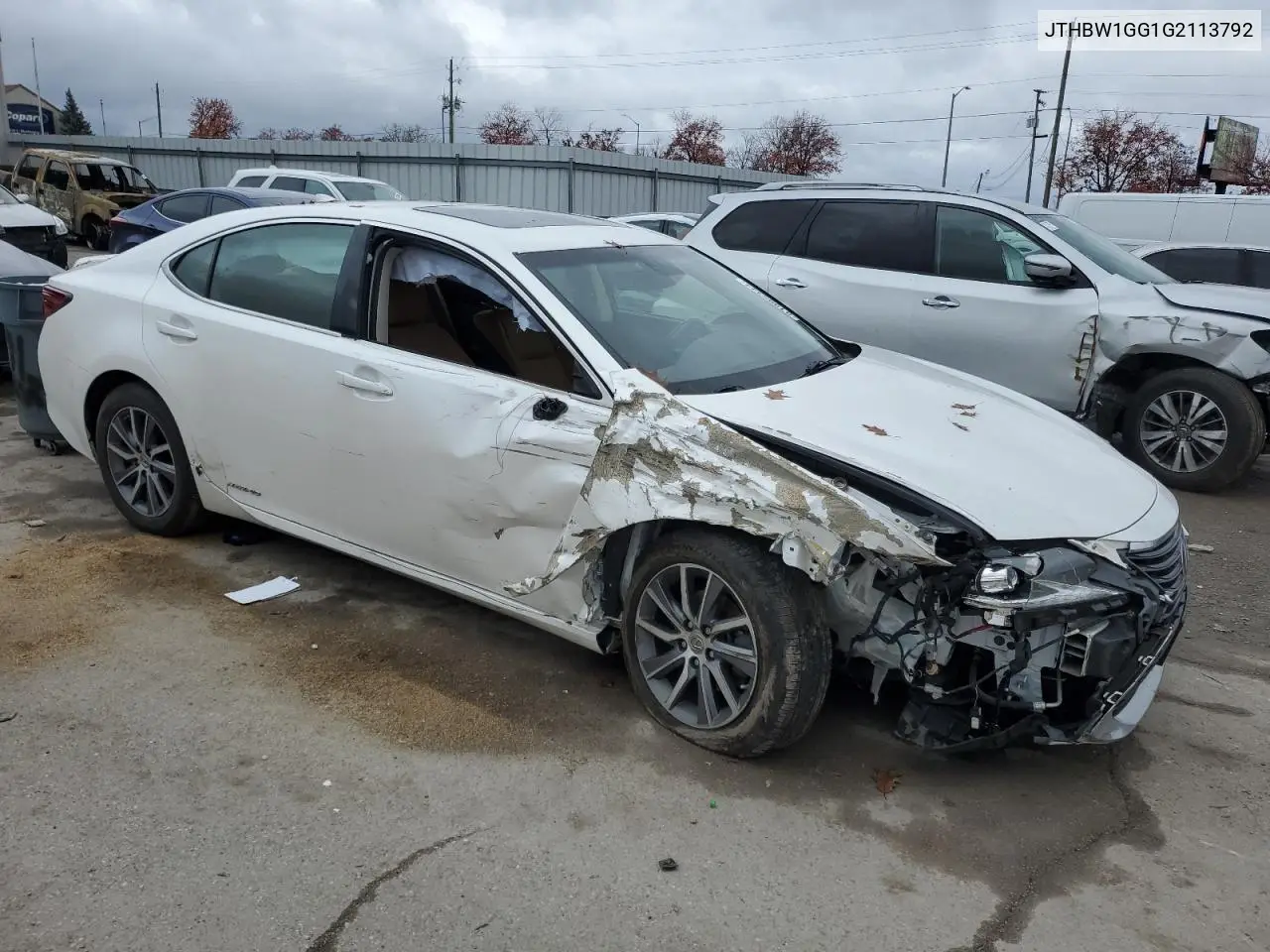 2016 Lexus Es 300H VIN: JTHBW1GG1G2113792 Lot: 81995344