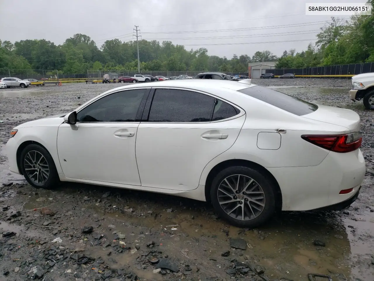 2017 Lexus Es 350 VIN: 58ABK1GG2HU066151 Lot: 56192085