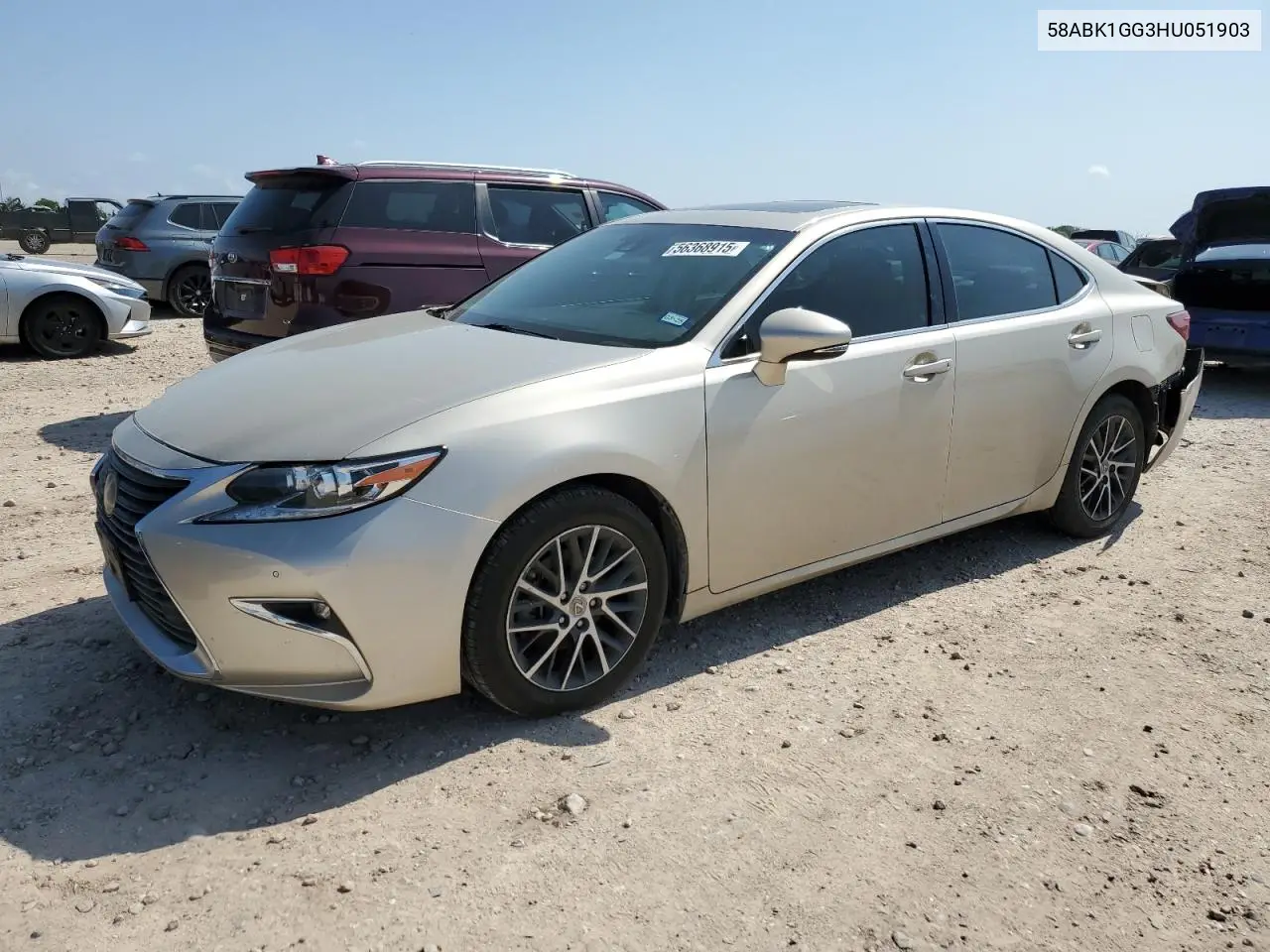 2017 Lexus Es 350 VIN: 58ABK1GG3HU051903 Lot: 56368915