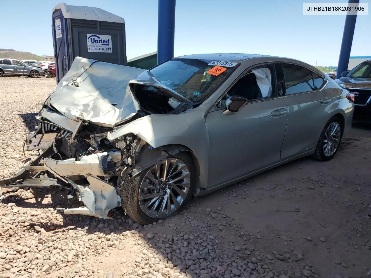 2019 Lexus Es 300H VIN: JTHB21B18K2031906 Lot: 62213015
