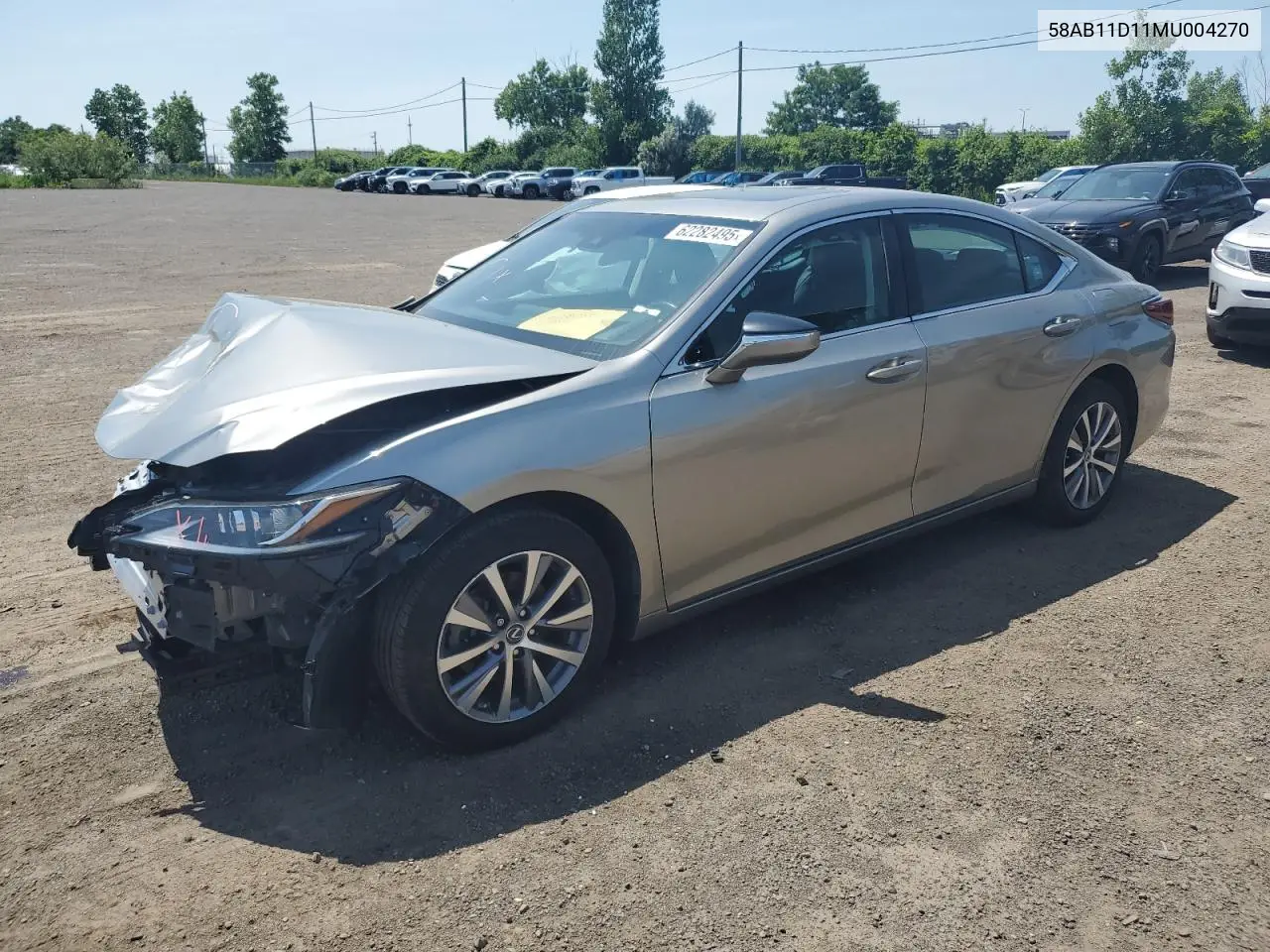 2021 Lexus Es 250 VIN: 58AB11D11MU004270 Lot: 62282495