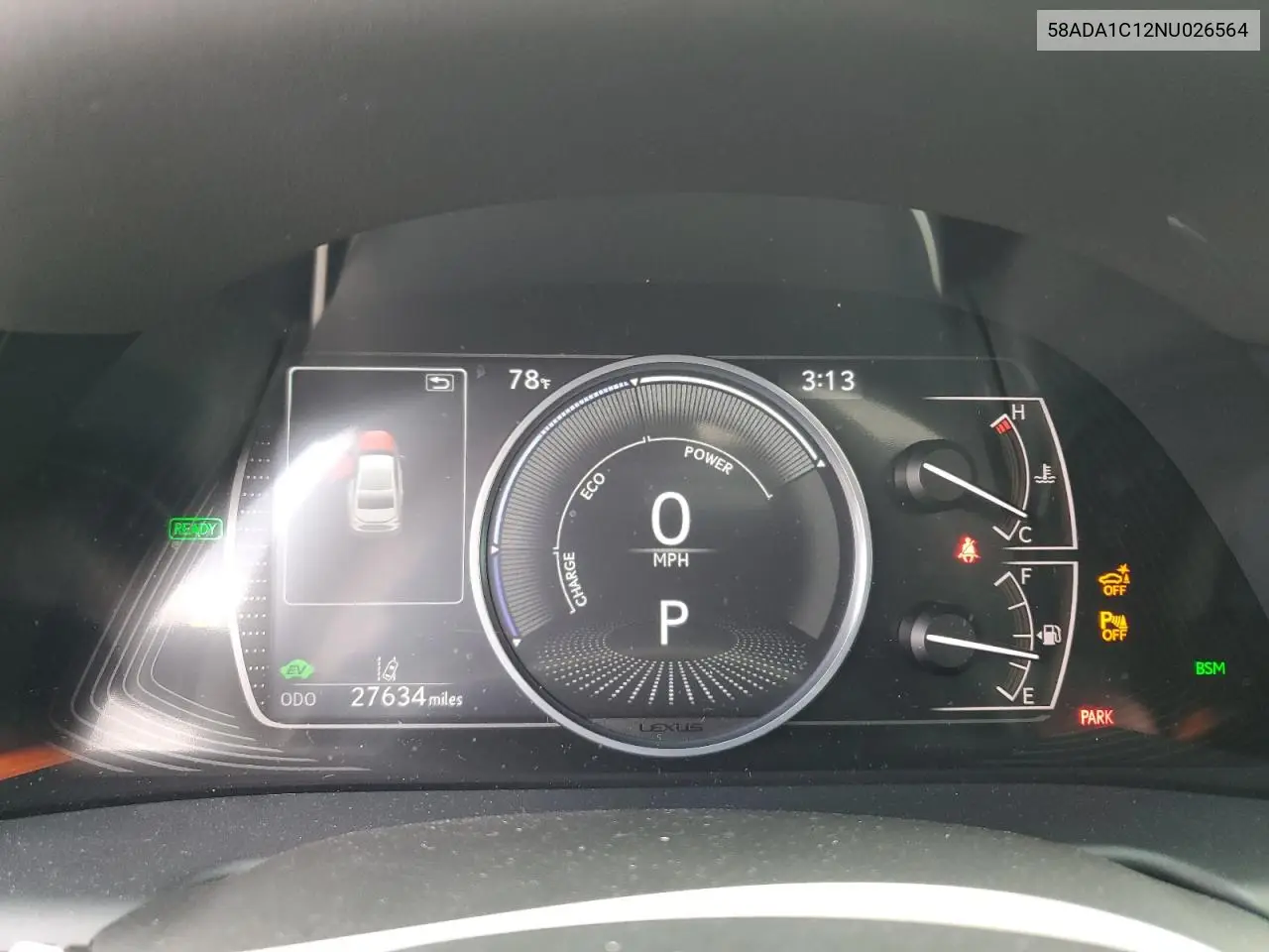 2022 Lexus Es 300H Base VIN: 58ADA1C12NU026564 Lot: 61644795