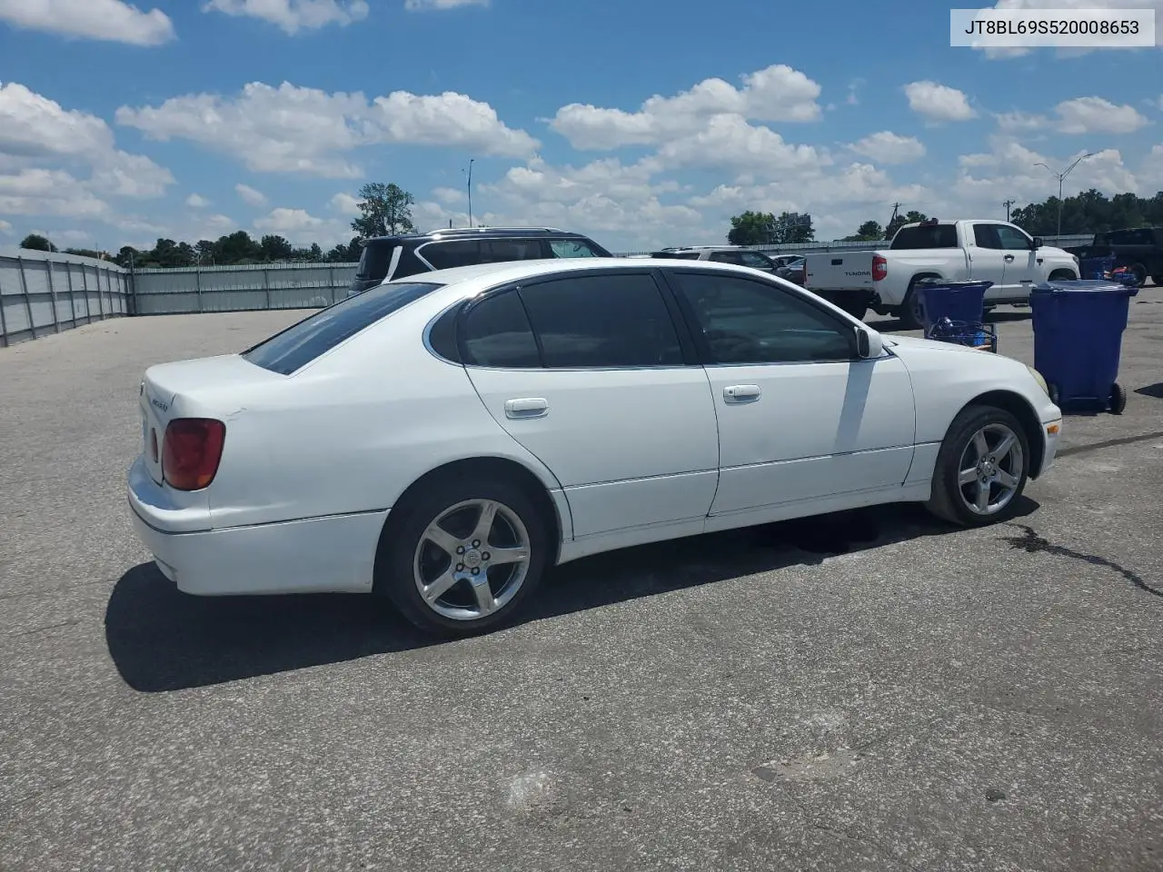2002 Lexus Gs 430 VIN: JT8BL69S520008653 Lot: 61502025