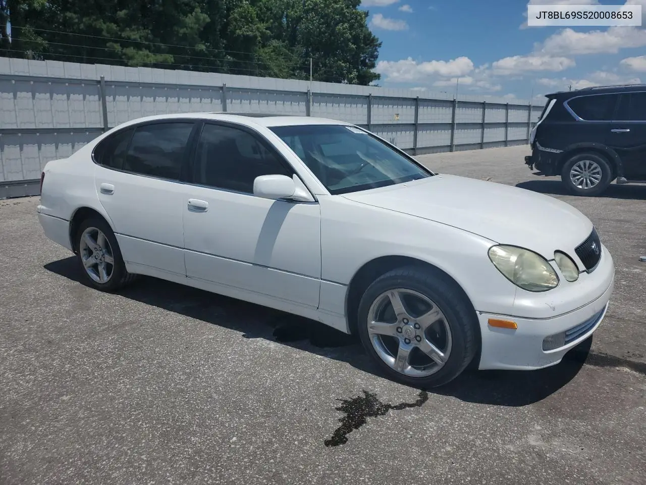 2002 Lexus Gs 430 VIN: JT8BL69S520008653 Lot: 61502025