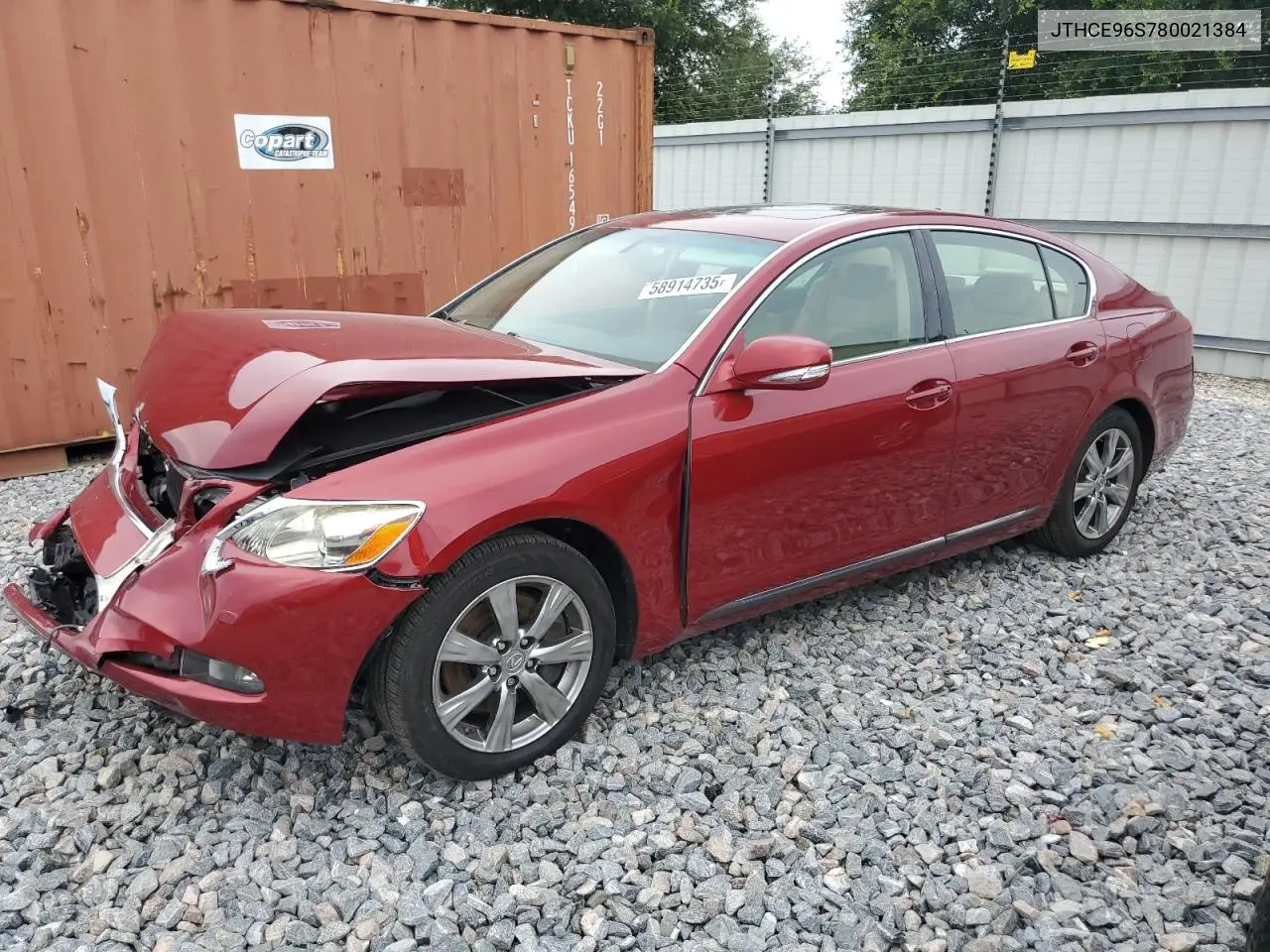 2008 Lexus Gs 350 VIN: JTHCE96S780021384 Lot: 58914735