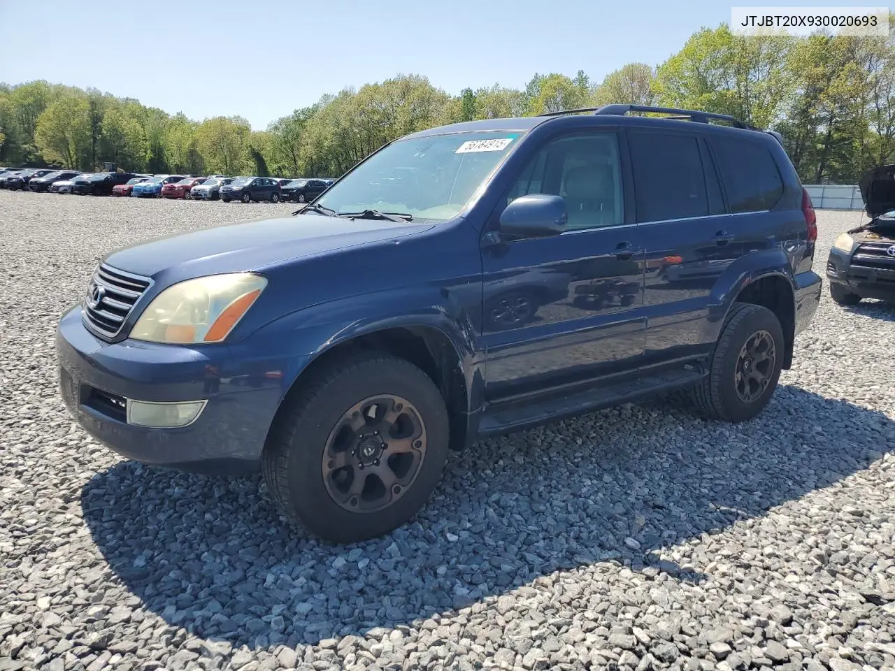 2003 Lexus Gx 470 VIN: JTJBT20X930020693 Lot: 56784915