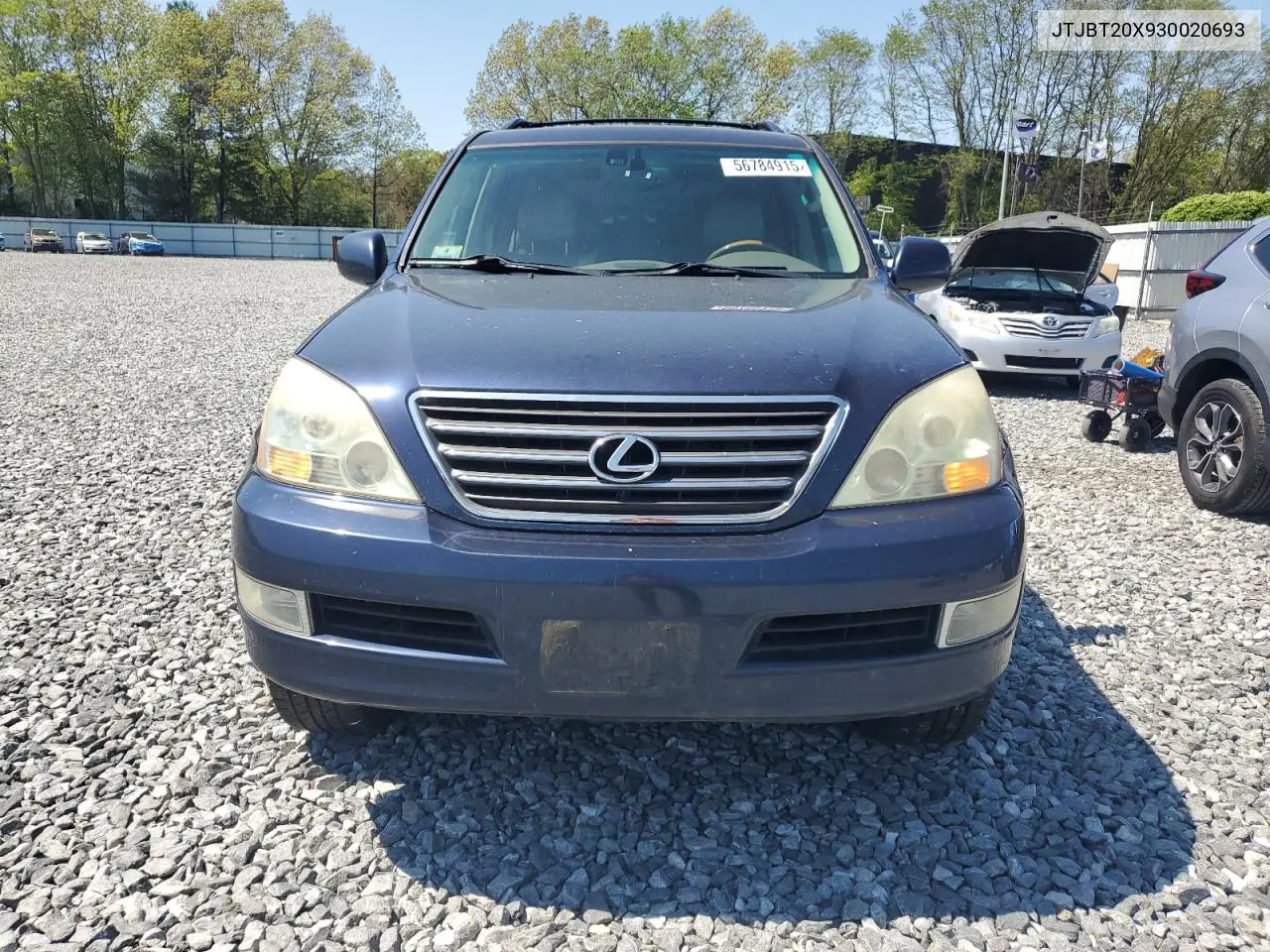 2003 Lexus Gx 470 VIN: JTJBT20X930020693 Lot: 56784915