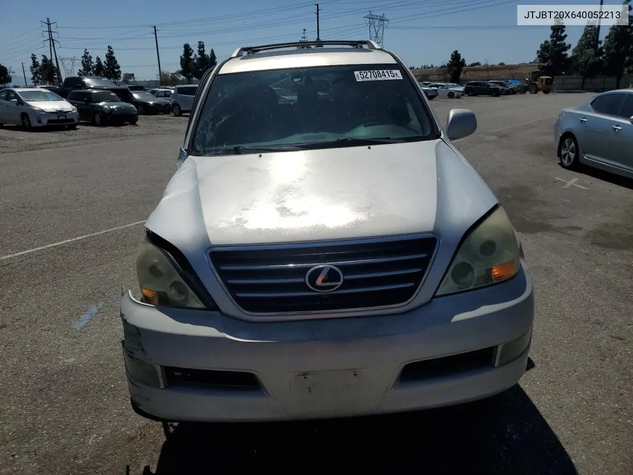 2004 Lexus Gx 470 VIN: JTJBT20X640052213 Lot: 52708415