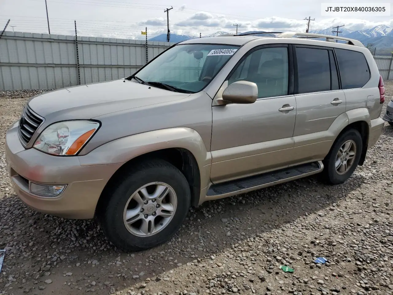 2004 Lexus Gx 470 VIN: JTJBT20X840036305 Lot: 56064085